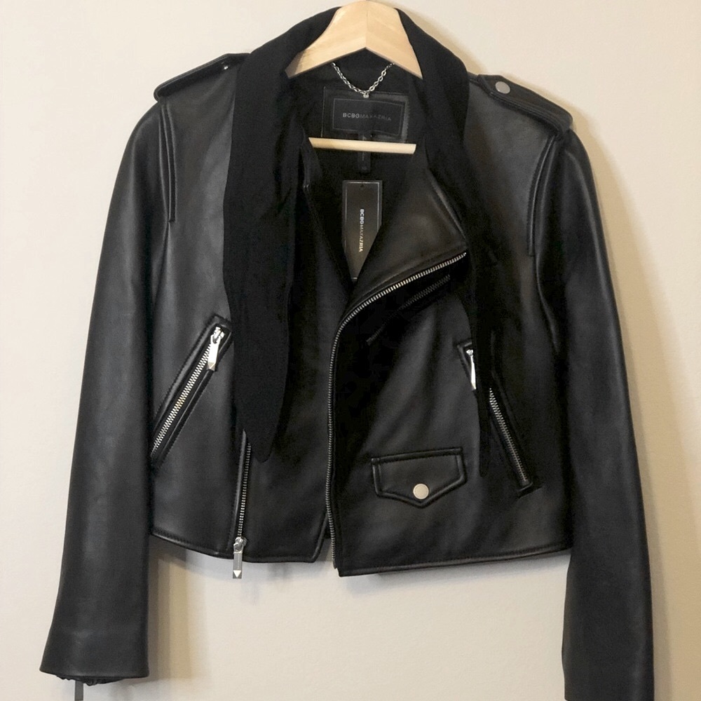 Black leather jacket